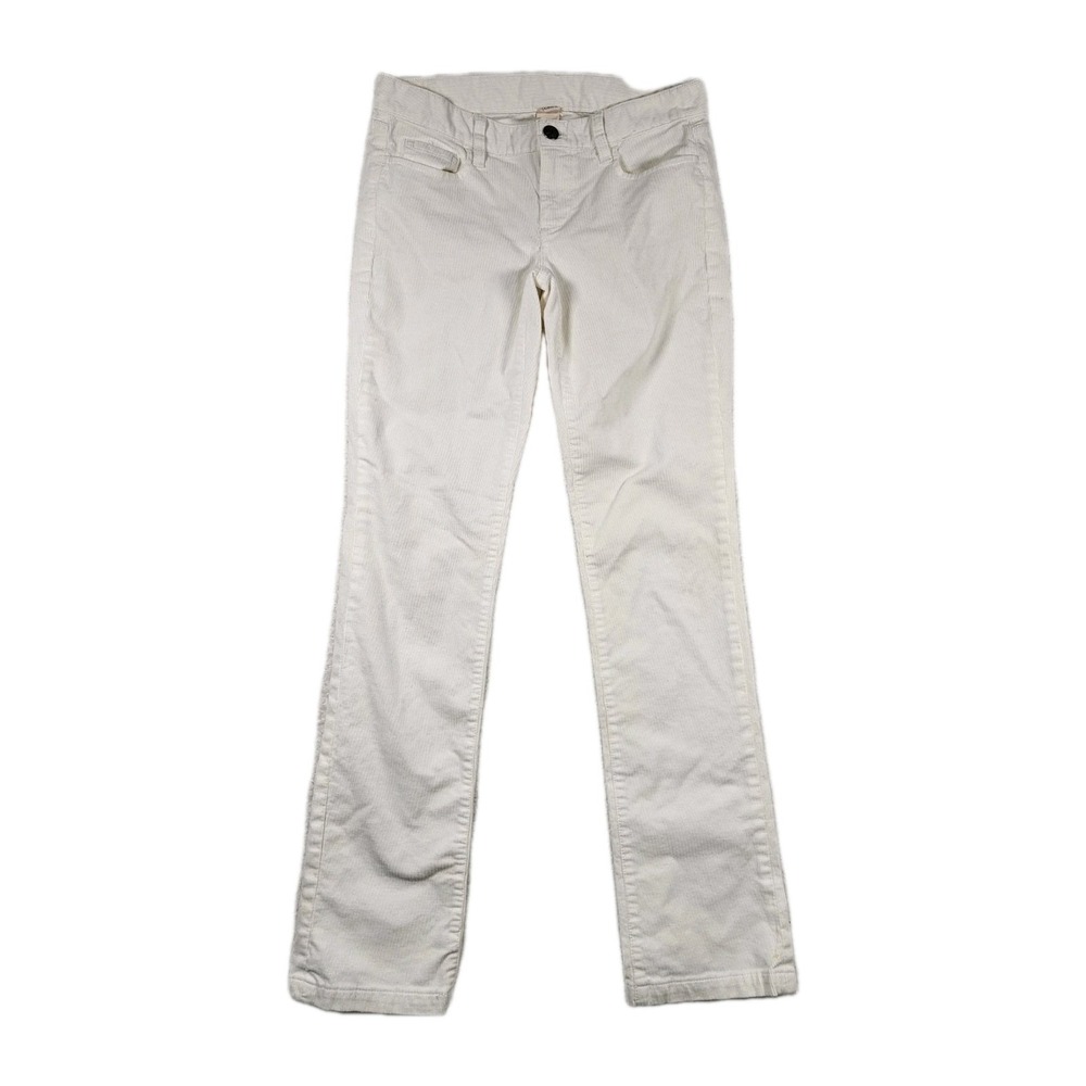 J.Crew City Fit Corduroy‎ Pants Womens 27R 29x32 Ivory Cream Stretch Cord Jeans